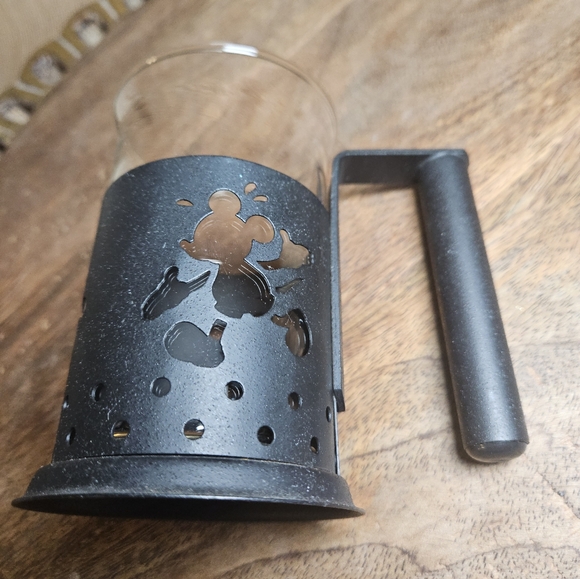 Disney Mickey Mouse Black Cup French Press metal and glass 12 Oz - Picture 6 of 11